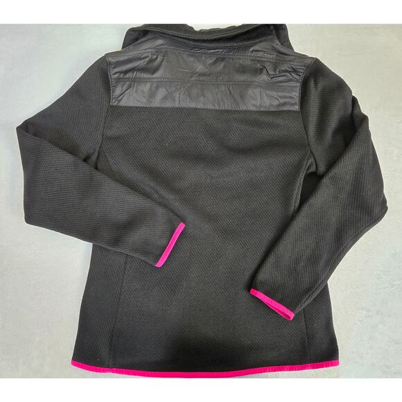 Lucky Brand SZ Med Faux Shearling Soft Fleece Zip Jacket Black with PinkTrim-EUC - Picture 6 of 6